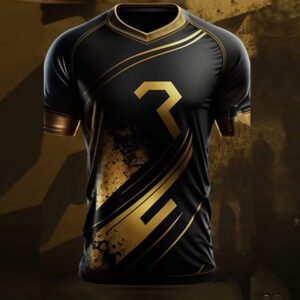 Golden and black casual sports shirt